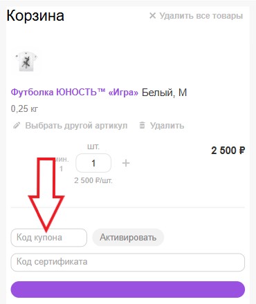 Как использовать промокод в Юность (weareyoung.ru)