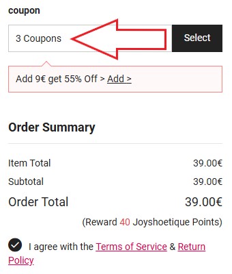 Как использовать промокод в Joyshoetique