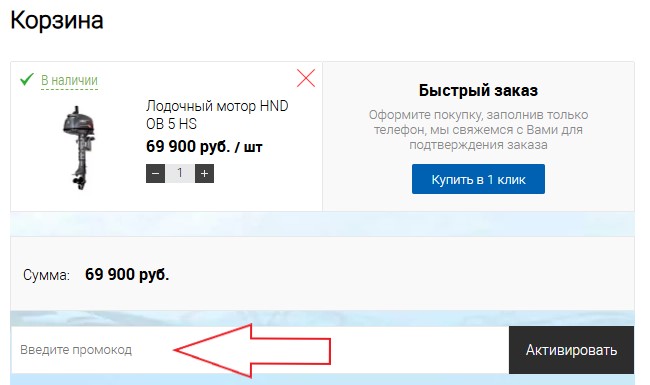 Как использовать промокод в Лодки-Питер