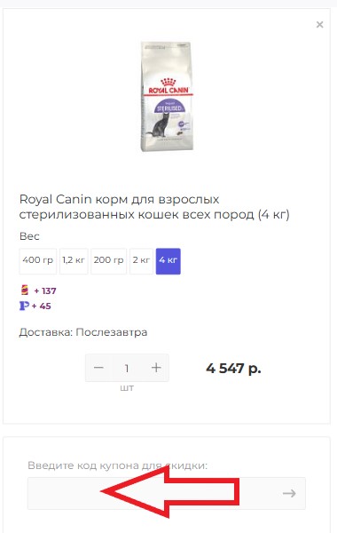 Как использовать промокод в PetFood
