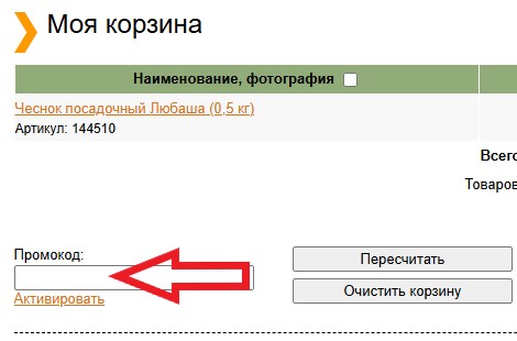 Как использовать промокод в Русские семена
