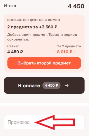 Как использовать промокод в ЕГЭ ХАБ